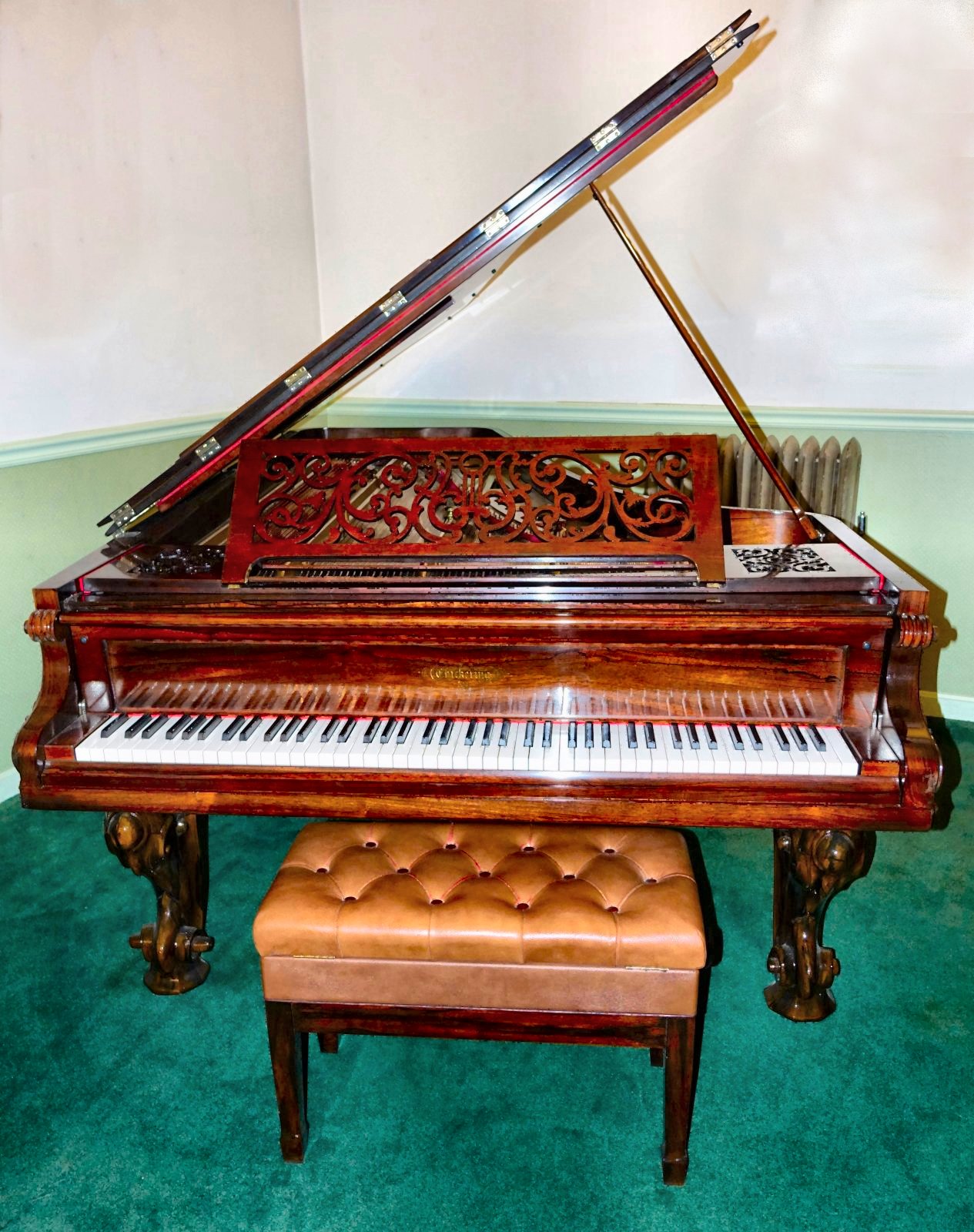 1973 chickering 301 ebony grand piano with bench worth